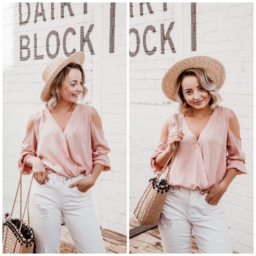 Velvet By Graham & Spencer Ashia Cold Shoulder Challis Wrap Top Plush Large L